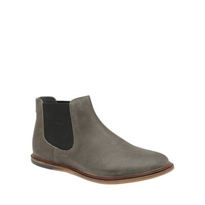 Grey 'Vogts' mens flat slip on chelsea boots